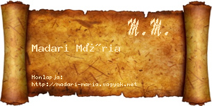 Madari Mária névjegykártya
