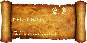 Madari Mária névjegykártya